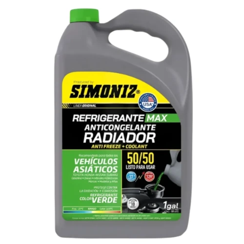 REFRIGERANTE SIMONIZ 50/50 VERDE 3,78L ANTIFREEZE + COOLANT MAX